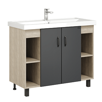 Тумба под раковину Onika Тимбер 110010 100х50 напольная цвет серый/коричневый