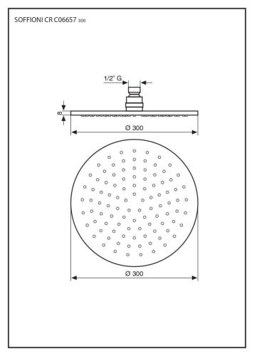Верхний душ Emmevi C06657mm300/ORS золото - фото 2