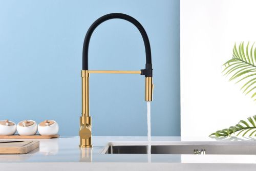 Смеситель для кухни Paulmark HALT Ha214021-BG на мойку золото - фото 3