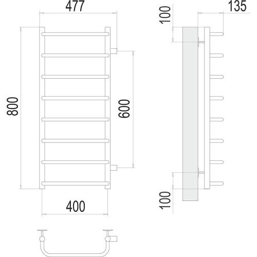 Полотенцесушитель водяной Terminus 4670078530363 50х80 хром - фото 3