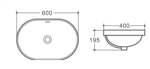 Раковина керамическая Art&Max AM6360 60х40 полувстраиваемая цвет белый - фото 2