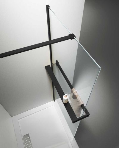 Душевая перегородка Vincea Walk in HR VSW-4HR900CLB 90х200 стекло прозрачное профиль черный - фото 2