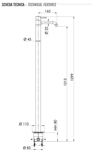 Смеситель для раковины Remer X Style Inox SSX18 напольный нержавеющая сталь - фото 2