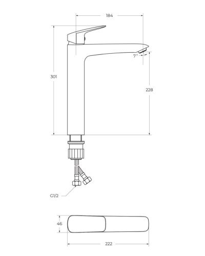 Смеситель для раковины BelBagno DUE DUE-LMC-CRM-W0 на столешницу хром - фото 4