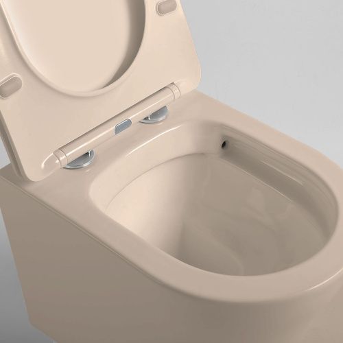 Унитаз подвесной Vincea Piatti VT1-11SMC коричневый с сиденьем микролифт безободковый душевой смыв - фото 4