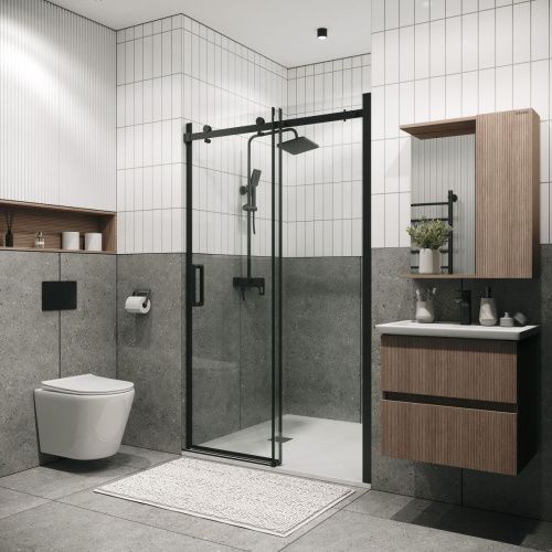 Душевая дверь Grossman Classic 100.K33.04.100.21.00 100х195 стекло прозрачное профиль черный - фото 3