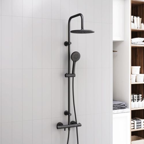 Душевая стойка Dorff Futura D0710522 настенная цвет черный с термостатом - фото 3