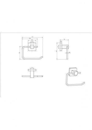 Бумагодержатель CeramaLux Quadro 61907 A - фото 2