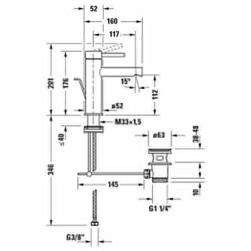 Смеситель Duravit Circle CE1020001C46 на раковину черный - фото 2