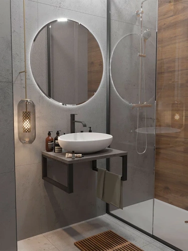 Столешница 1MarKa Grunge Loft Ц0000001585 60х50 накладная цвет серый - фото 4