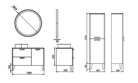 Зеркало Creavit Patara PT4085.02.MBY 90х90
