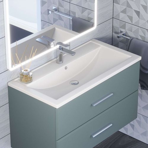 Раковина из искусственного камня Uperwood Foster Quartz 291030040 90х50 полувстраиваемая цвет белый - фото 3