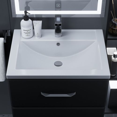 Раковина из искусственного камня Uperwood Foster 291020340 60х40 полувстраиваемая цвет белый - фото 3