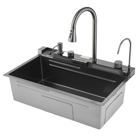 Кухонная мойка Savol S-SC001Q 75х45 цвет серый поверхность матовая