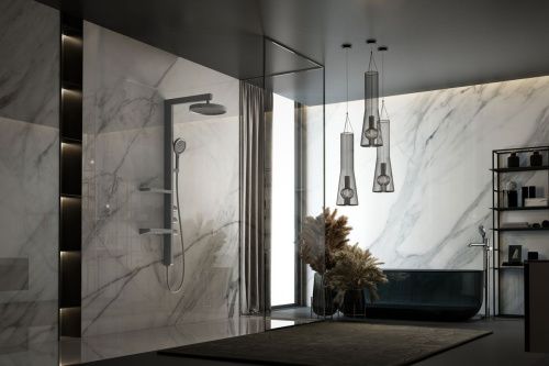 Душевая стойка Vincea Inspire VSFS-3I11GM настенная цвет вороненая сталь - фото 2