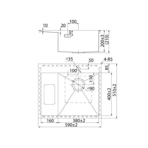 Кухонная мойка Iddis Haze HAZ59SRi77 60х50 цвет серый поверхность матовая - фото 2