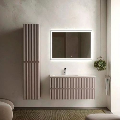 Тумба под раковину Sancos SNOB R SNR100LSM 100х40 подвесная цвет бежевый - фото 4