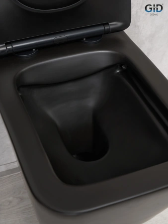 Унитаз подвесной Gid Cuadrado 62225Y черный с сиденьем микролифт безободковый