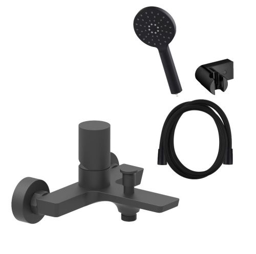 Смеситель для ванны AQG Tube 01TUB417NG настенный черный