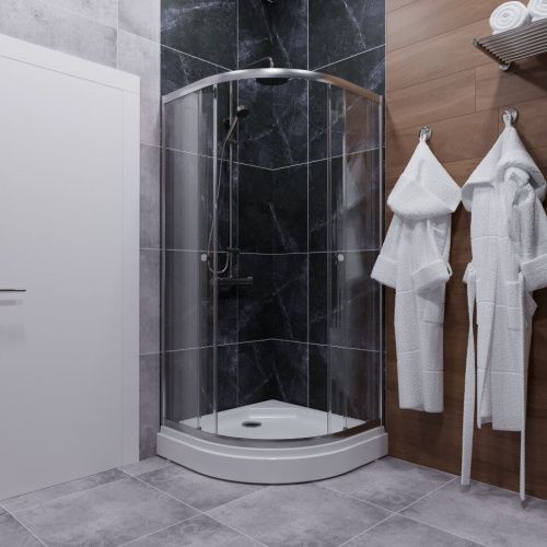 Душевой уголок Тритон Альфа Щ0000049613 90х90 стекло прозрачное профиль хром с поддоном - фото 4