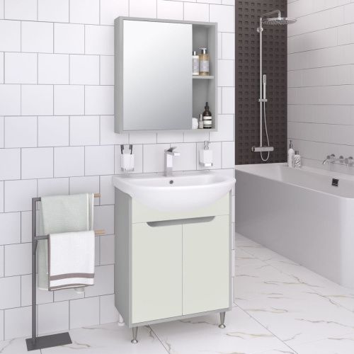 Зеркало-шкаф Runo ЭКО 00-00004675 50х70 подвесной цвет серый - фото 2