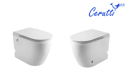 Унитаз приставной Cerutti SPA CT10198 белый с сиденьем микролифт безободковый импульсный смыв - фото 4