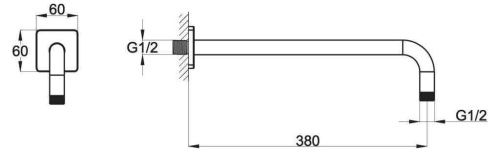 Держатель верхнего душа BelBagno CARIN CAR-DAT-CRM хром - фото 2