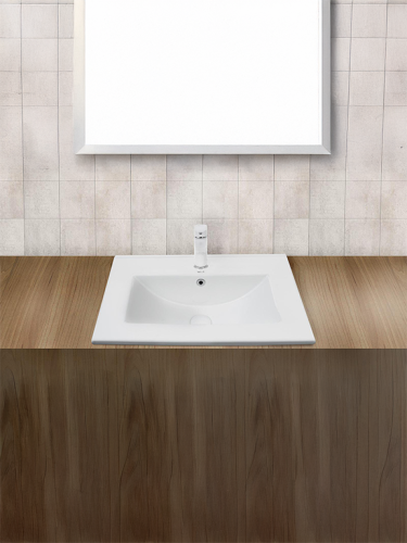 Раковина из сантехнического фаянса WeltWasser WW SK 10000005583 40 см встраиваемая цвет белый 1 отверстие под смеситель - фото 4