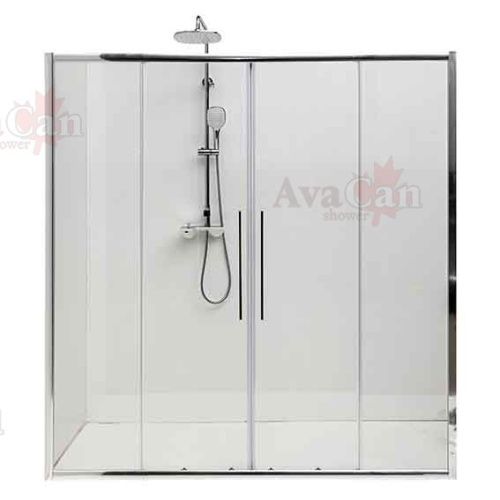 Душевая дверь AvaCan FC2-190 210х195 стекло прозрачное профиль хром - фото 4