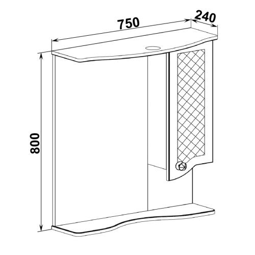 Зеркало-шкаф Runo Милано УТ000002098 80х80 подвесной цвет белый - фото 5