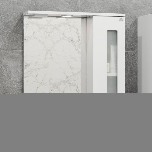 Зеркало-шкаф Onika Кристалл 205818 60х70 подвесной цвет белый - фото 2