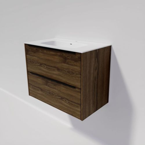 Тумба под раковину La Fenice Tesoro FNC-01-TES-DGT-80-2 80х40 подвесная цвет коричневый - фото 5