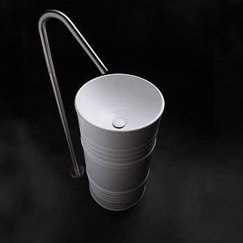 Раковина из сантехнического фарфора Kerasan Artwork 474301 50х50 напольная цвет белый без отверстий под смеситель