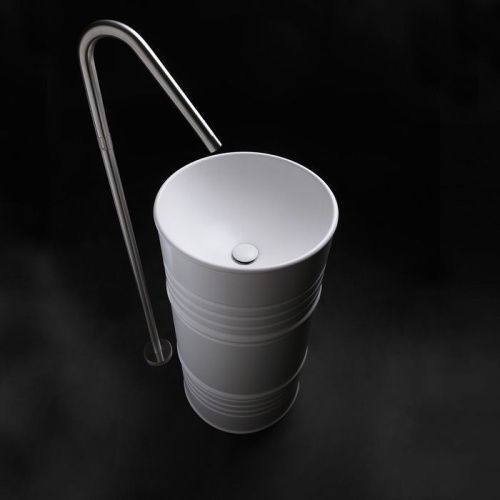 Раковина из сантехнического фарфора Kerasan Artwork 4742K01 50х50 напольная цвет белый без отверстий под смеситель