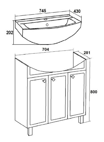 Тумба под раковину Runo Римини 00-00001255 70х30 напольная цвет белый - фото 5