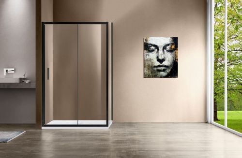 Душевой уголок Vincea Garda VSR-1G1013CLB 130х100 стекло прозрачное профиль черный без поддона - фото 2