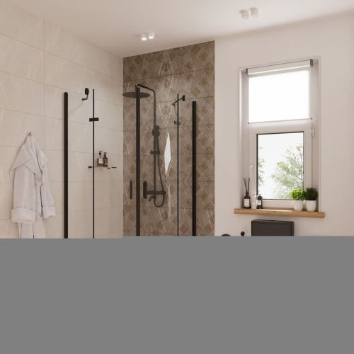 Душевой уголок Niagara Nova 68160811BLACK 100х100 стекло прозрачное профиль черный без поддона - фото 2