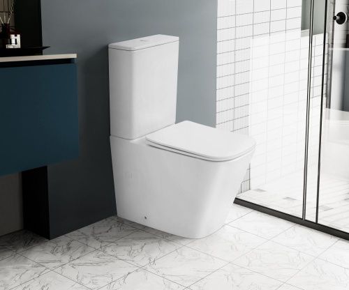 Унитаз напольный с бачком Abber Rechteck AC1210TMW белый с сиденьем безободковый смыв торнадо - фото 3