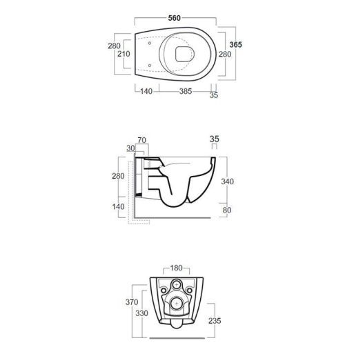 Чаша унитаза подвесная Simas Vignoni VI18bi цвет белый без сиденья безободковая душевой смыв - фото 2