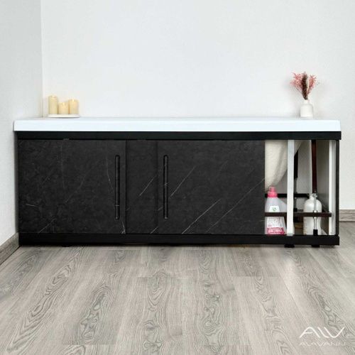 Экран под ванну Alavann Alt 170 см ALV1203004 фронтальный МДФ раздвижной черный - фото 3
