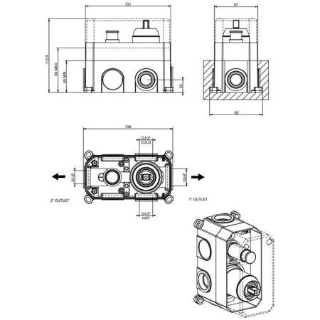 Встраиваемая часть для смесителя Gessi Emporio Via manzoni 38669#149