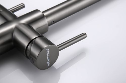 Смеситель для кухни Paulmark LANGE La214212-GM на мойку вороненая сталь - фото 3