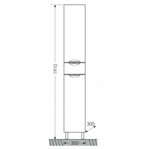Шкаф-пенал СанТа Родос 506002 30х190 напольный цвет белый - фото 3