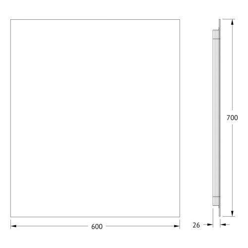 Зеркало с подсветкой Defesto GLOW DF 2516 60х70 подвесное - фото 2