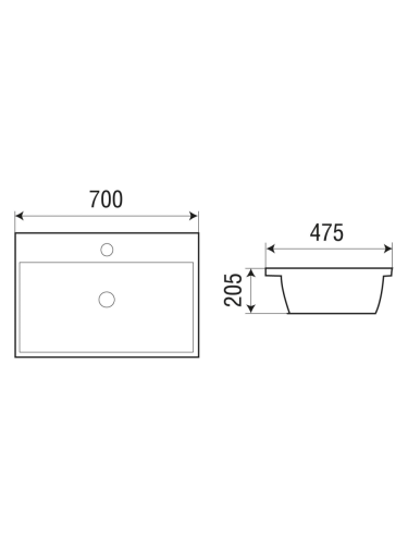 Раковина из сантехнического фаянса WeltWasser WW SK 10000004638 50 см встраиваемая цвет белый 1 отверстие под смеситель - фото 2