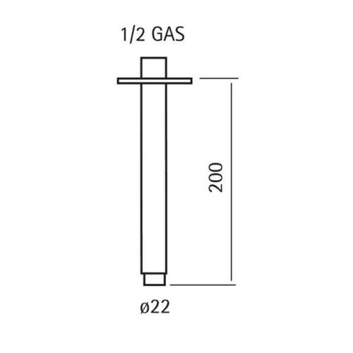 Кронштейн для верхнего душа Cisal Xion DS013561D1 нержавеющая сталь - фото 2