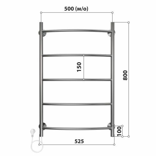 Полотенцесушитель электрический Stelmix 4670078543059 55х80 хром - фото 3
