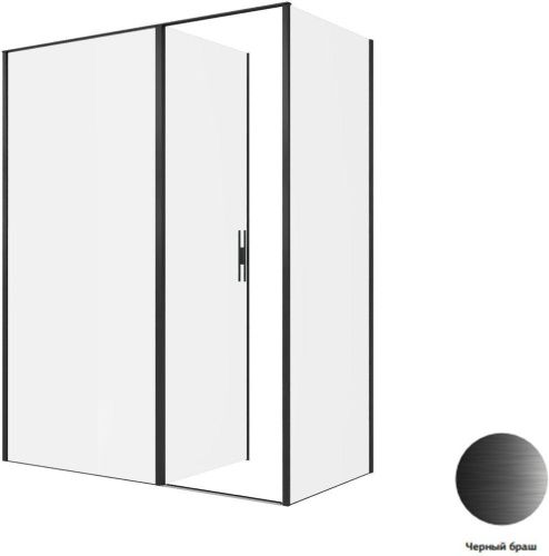 Душевой уголок Allen Brau Priority 3.31039.BBA + 3.31042.BBA 160х80 стекло прозрачное профиль черный без поддона - фото 3