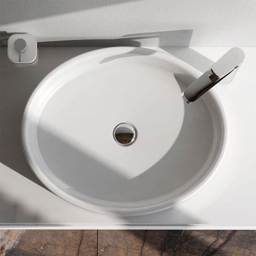 Раковина из сантехнического фарфора Am.Pm Func M8FWCC20550WG 60х40 накладная цвет белый без отверстий под смеситель - фото 4