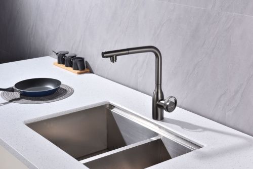 Смеситель для кухни Paulmark URBAN Ur213104-GM на мойку серый - фото 2